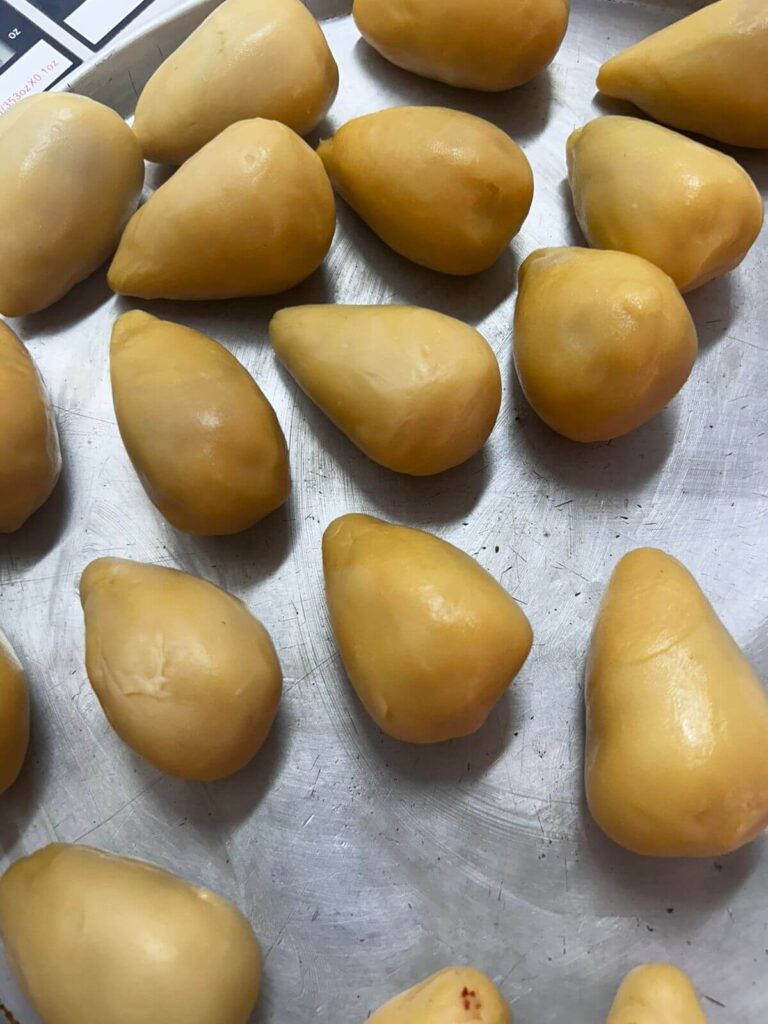 Morangos do amor em preparo